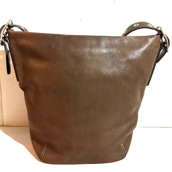 Coach vintage distressed Brown Leather Shoulder Bag - Picture 2 of 8